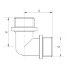 Угол 1/2'' НН (хром) Koer KF.L06M.CHR (KF0130)