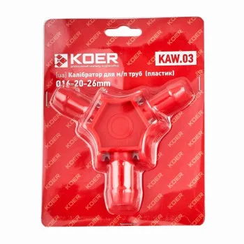 Калібратор для м/п труб (пластик) d16-20-26mm KOER KAW.03 (KR6112)