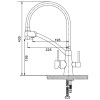 Змішувач для кухні з виходом для питної води KOER KB-72003-01 (Колір хром+силіконовий вилив сірий) (KR3375)