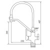 Смеситель для кухни с выходом для питьевой воды KOER KB-72009-05 (Цвет черный+силиконовый излив черный) (KR5007)