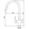 Смеситель для кухни с выходом для питьевой воды KOER KB-72023-01 (Цвет хром+силиконовый излив серый) (KR5008)