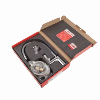 Смеситель для кухни KOER KB-70029-01 (Цвет хром+силиконовый излив серый) (KR5486)