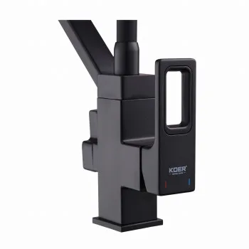 Смеситель для кухни с выходом для питьевой воды KOER KB-72009-05 (Цвет черный+силиконовый излив черный) (KR5007)