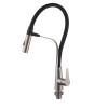 Змішувач для кухні KOER KI-70022-02 з нерж. сталі SUS304 (Колір нержавіюча сталь+силіконовий вилив чорний) (KR4799)