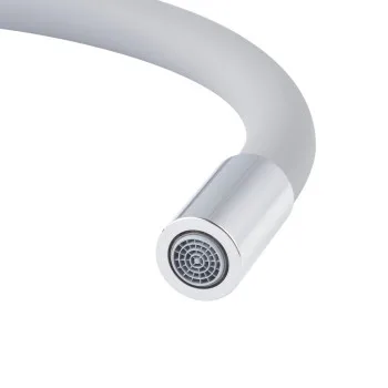 Смеситель для кухни KOER KB-70029-01 (Цвет хром+силиконовый излив серый) (KR5486)