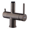 Смеситель для кухни с выходом для питьевой воды KOER KB-72002-07 (Цвет графит+силиконовый излив черный) (KR5003)