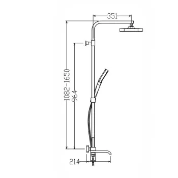 Душова колона зі змішувачем KOER KB-56037-01, 3 функції (Колір хром) (KR6001)