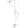 Душевая колонна со смесителем KOER KB-56007-05, 3 функции (Цвет черный) (KR3461)