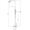 Душевая колонна со смесителем водопад KOER KB-58007-05, 3 функции (Цвет черный) (KR3463)