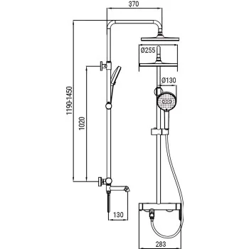 Душова колона зі змішувачем KOER KB-56029-01, 3 функції (Колір хром) (KR5481)