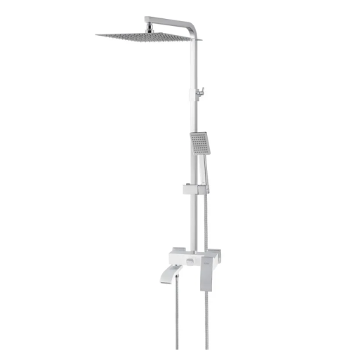 Душевая колонна со смесителем KOER KB-56007-04, 3 функции (Цвет хром+белый) (KR5159)