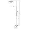 Душова колона зі змішувачем KOER KB-56007-01, 3 функції (Колір хром) (KR3460)