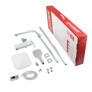 Душевая колонна со смесителем KOER KB-56009-04, 3 функции (Цвет хром+белый) (KR5987)