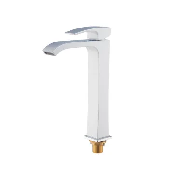 Смеситель для умывальника высокий KOER KB-13007-04 (Цвет хром+белый) (KR5153)