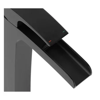 Смеситель для умывальника высокий водопад KOER KB-15007-05 (Цвет черный) (KR3449)