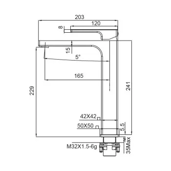 Смеситель для умывальника высокий KOER KB-11009-01 (Цвет хром) (KR3500)