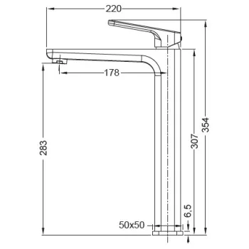 Смеситель для умывальника высокий KOER KB-11031-01 (Цвет хром) (KR5433)