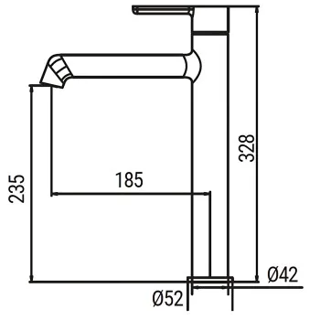 Смеситель для умывальника высокий KOER KB-11029-05 (Цвет черный) (KR5488)