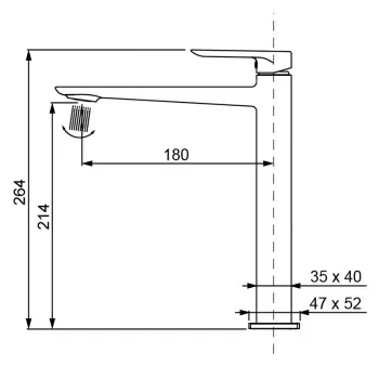 Смеситель для умывальника высокий KOER KB-11028-07 (Цвет графит) (KR5296)