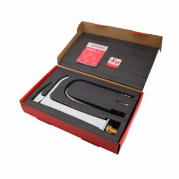 Смеситель для умывальника высокий KOER KB-13007-04 (Цвет хром+белый) (KR5153)