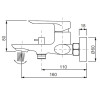 Змішувач для ванни з коротким виливом KOER KB-40028-07 (Колір графіт) (KR5308)