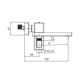 Змішувач для ванни з коротким виливом KOER KB-41009-01 (Колір хром) (KR3502)
