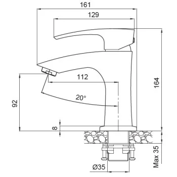 Смеситель для умывальника KOER KB-10007-04 (Цвет хром+белый) (KR5149)