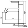 Змішувач для умивальника KOER KB-10029-12 (Колір матове золото) (KR5501)