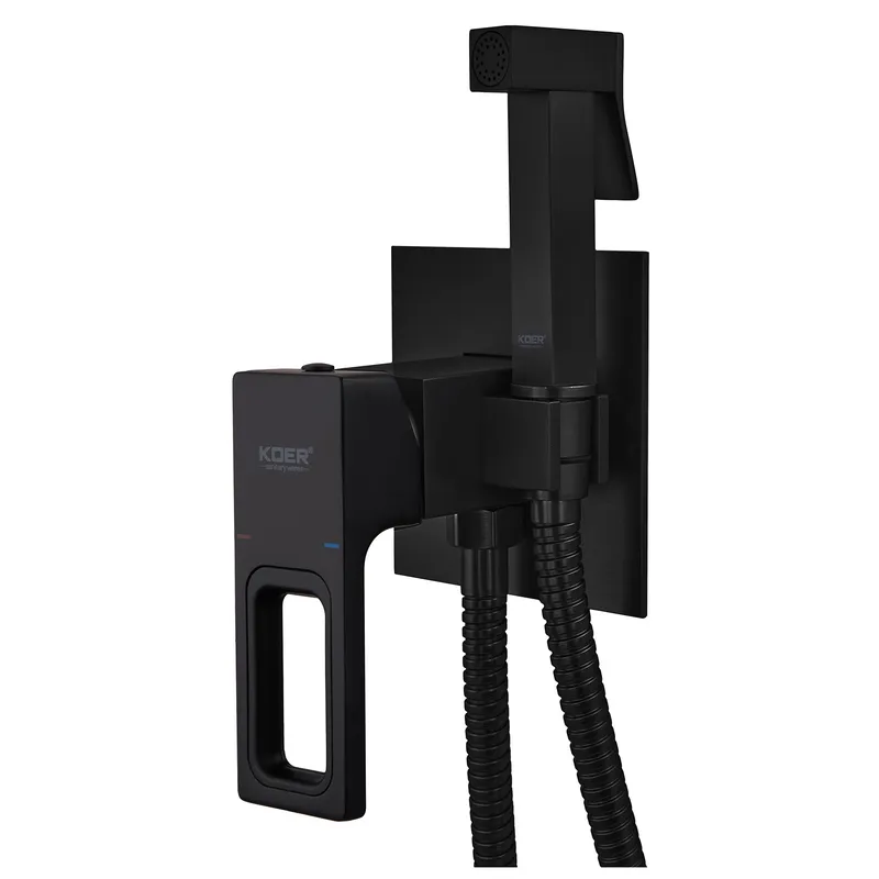 Смеситель для гигиенического душа встроенный KOER KB-23009-05 (Цвет черный) (KR3511)