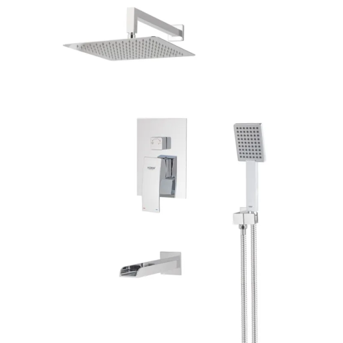 Душова система вбудована водоспад KOER KB-68007-01, 3 функції (Колір хром) (KR3466)