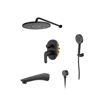 Душевая система встроенная KOER KB-64008-05, 3 функции (Цвет черный) (KR3477)