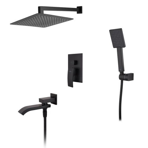 Душевая система встроенная KOER KB-66007-05, 3 функции (Цвет черный) (KR3465)