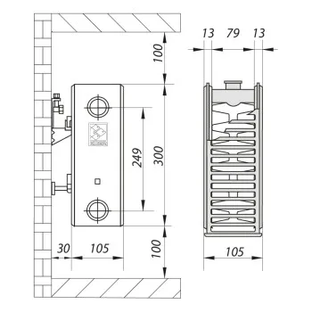 Сталевий радіатор KOER 22x300x1200S (1531 Вт, 18,34 кг, бокове підключення) (RAD075)