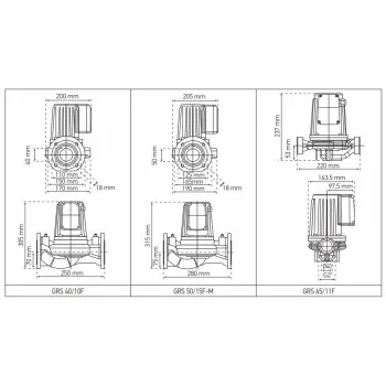 Насос циркуляційний фланцевий Koer GRS 40/10F, Н=10М, Q=18кбМ, P=550 Вт (KP2769)