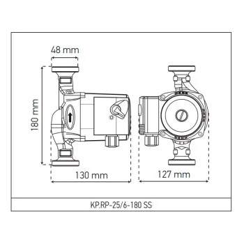 Насос рециркуляционный Koer KP.RP-25/6-180 SS (с гайками) (KP2795)
