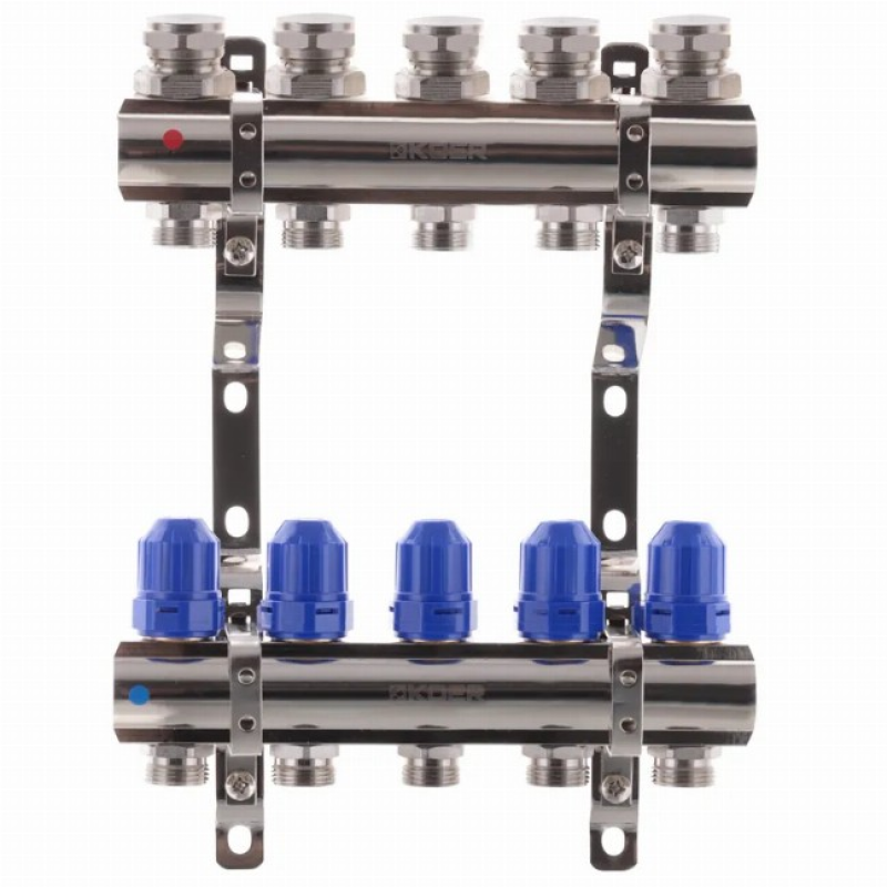 Коллекторный блок с термостатич. клапанами Koer KR.1100-05 1”x5 ways (KR2631)