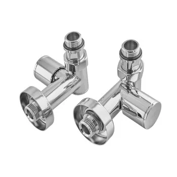 Комплект кранів рушникосушарки кутовий M1/2''xM1/2'' під ТЕН хромований KOER KR.SET.551 (KR5841)