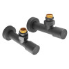 Комплект кранів рушникосушарки кутовий M1/2''xM1/2'' подовжений KOER KR.SET.535 BLACK (KR5844)