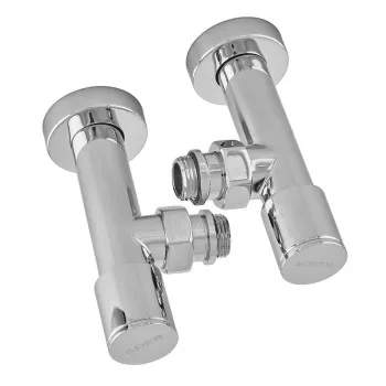 Комплект кранів рушникосушарки кутовий M1/2''xM1/2'' подовжений хромований KOER KR.SET.533 (KR5842)
