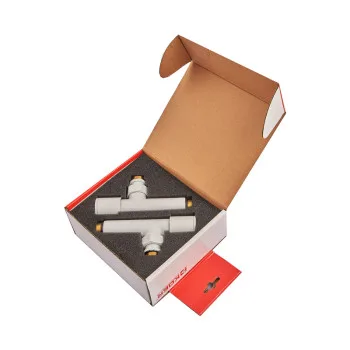 Комплект кранів рушникосушарки кутовий M1/2''xM1/2'' подовжений KOER KR.SET.534 WHITE (KR5843)