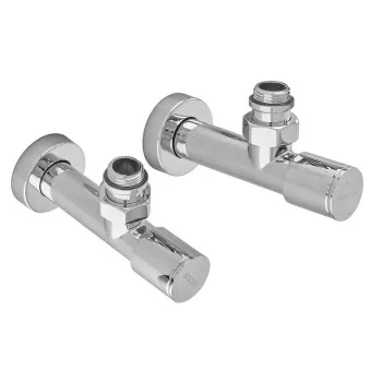 Комплект кранів рушникосушарки кутовий M1/2''xM1/2'' подовжений хромований KOER KR.SET.533 (KR5842)