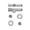 Комплект кранів рушникосушарки кутовий M1/2''xM1/2'' подовжений хромований KOER KR.SET.533 (KR5842)