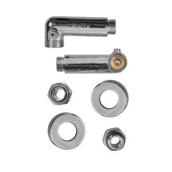 Комплект кранів рушникосушарки кутовий M1/2''xM1/2'' запірний хромований KOER KR.SET.550 (KR5840)