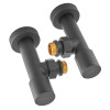 Комплект кранів рушникосушарки кутовий M1/2''xM1/2'' подовжений KOER KR.SET.535 BLACK (KR5844)