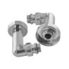 Комплект кранов для полотенцесушителя угловой M1/2''xM1/2'' запорный хромированный KOER KR.SET.550 (KR5840)