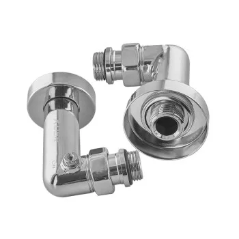 Комплект кранів рушникосушарки кутовий M1/2''xM1/2'' запірний хромований KOER KR.SET.550 (KR5840)