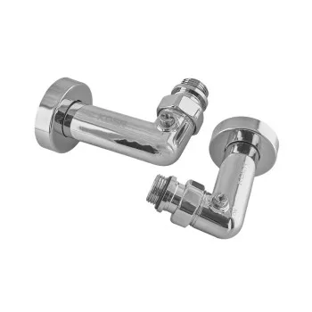 Комплект кранів рушникосушарки кутовий M1/2''xM1/2'' запірний хромований KOER KR.SET.550 (KR5840)