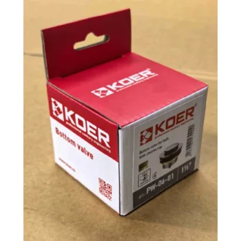 Донний клапан для ванни KOER PW-06-01 автоматичний (Click-Clack) (Колір хром) 1 1/2'' (KR5799)