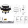 Донний клапан для ванни KOER PW-06-01 автоматичний (Click-Clack) (Колір хром) 1 1/2'' (KR5799)