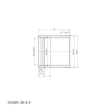 Гильза монтажная надвижная Koer KA.S25 - 25-3.5mm (KR4901)